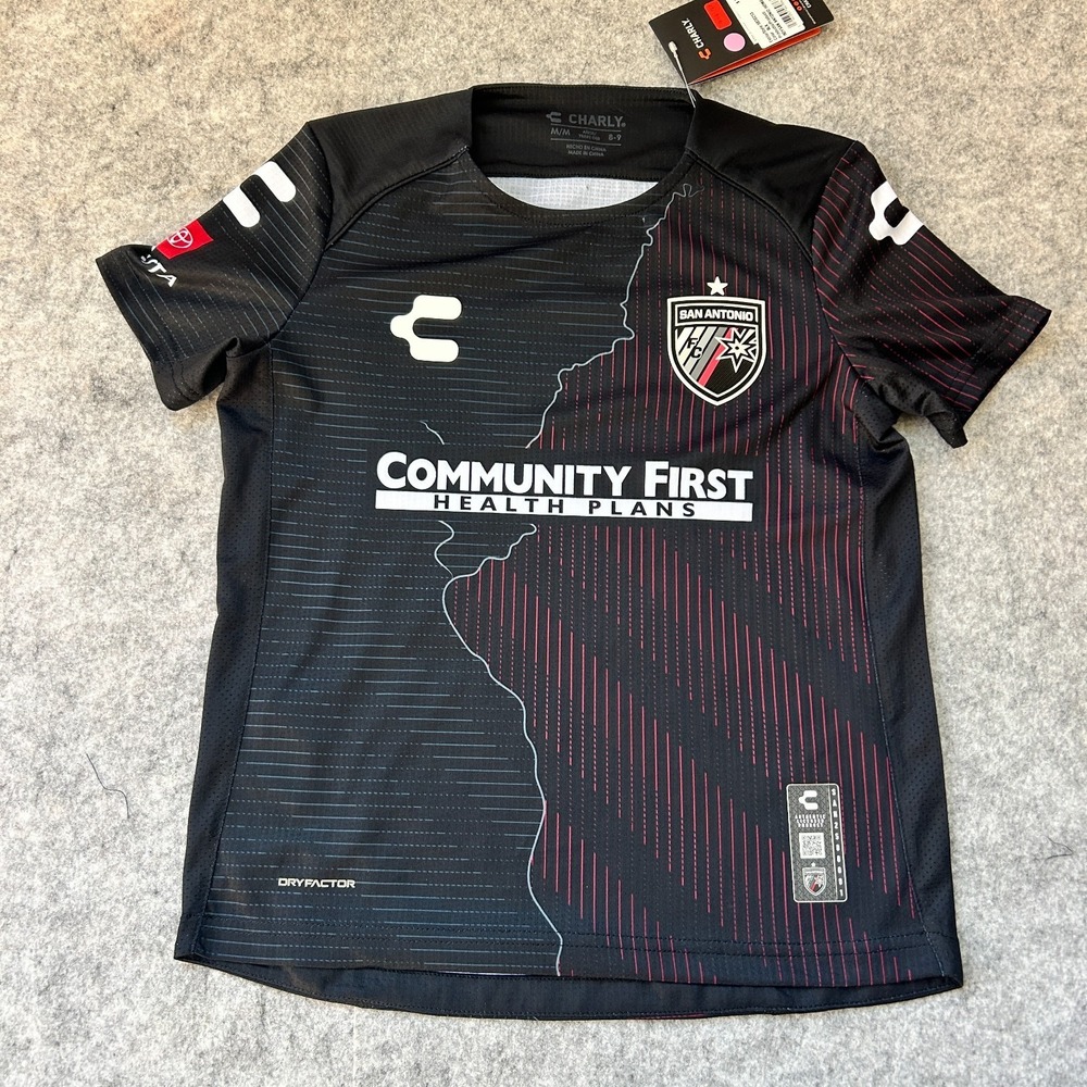 Black San Antonio FC 2025 Home Soccer Jersey Boys Medium 8/9 $80